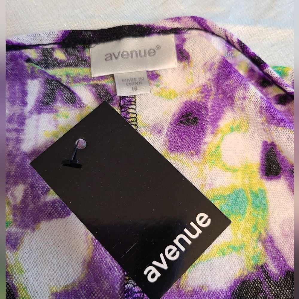 Avenue Blouse, Purple/Green, Swing,Women's Size 16 — image 7 of 8